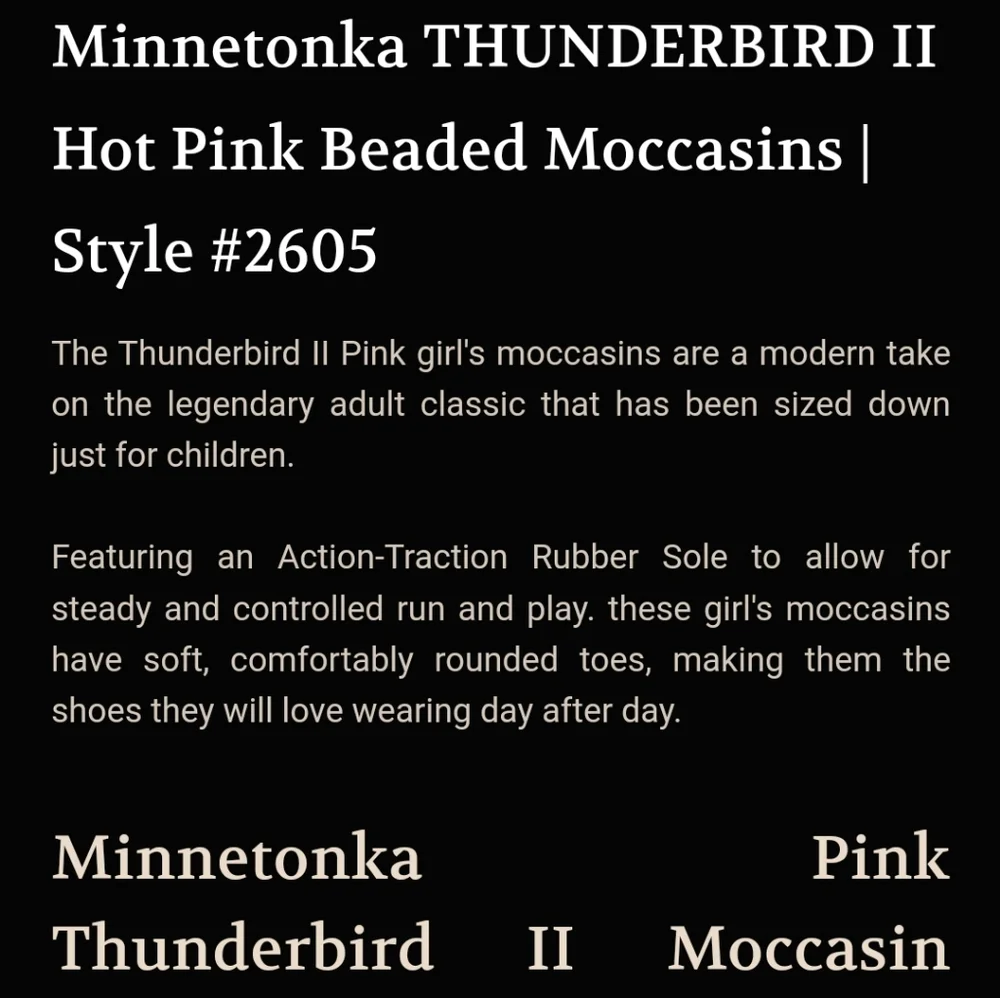 Minnetonka Thunderbird 10 Girls Moccasin Native American Beaded Leather Hot Pink